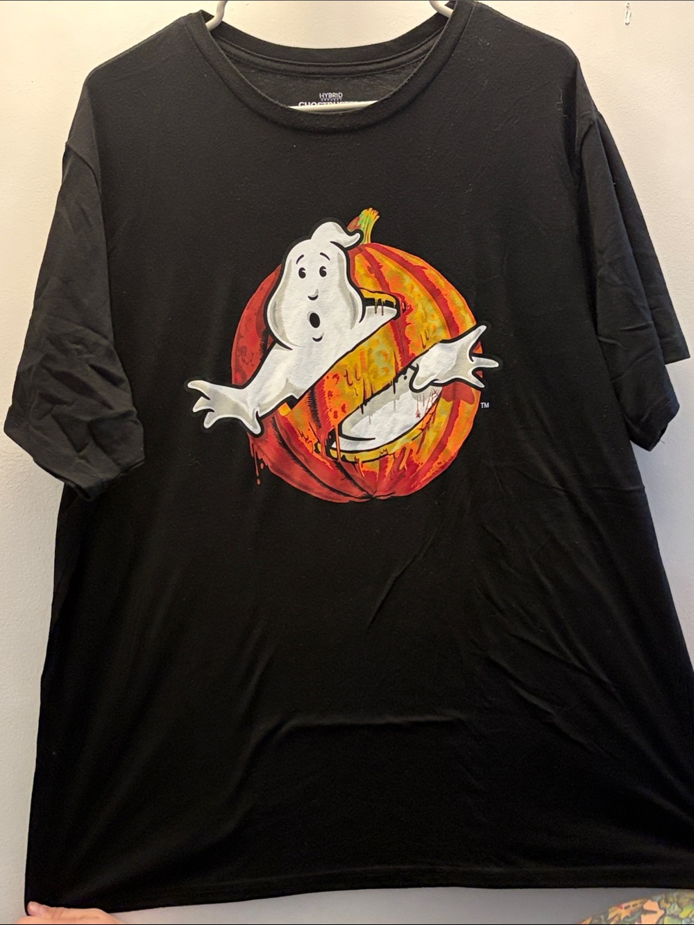 Ghostbusters Black Graphic Tee with Pumpkin Logo